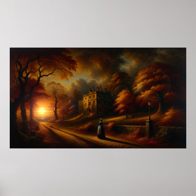 'Winter kommt' Vintage Malerei Poster (Vorne)