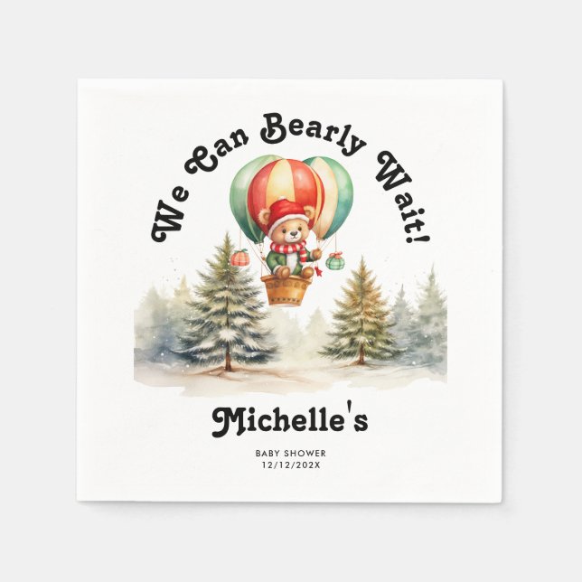 Winter können wir frühzeitig auf Weihnachtsdusche  Serviette (Vorderseite)