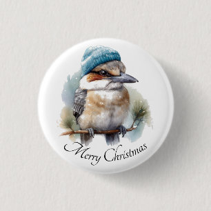 Winter-Kookaburra-Wünsche, individuell Button