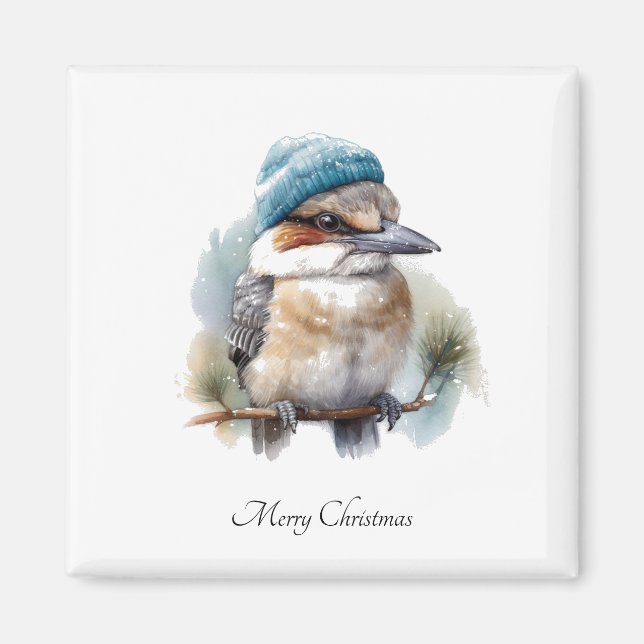 Winter-Kookaburra-Wünsche, individuell Magnet (Vorne)