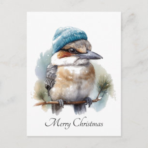 Winter-Kookaburra-Wünsche, individuell Postkarte