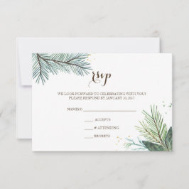 Winter-Kranz der Hochzeitskarte RSVP Karte