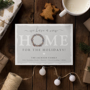 Winter Kranz Neue Zuhause für den Urlaub! Ankündigungspostkarte