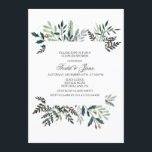 Winter Kranz Paare Dusche Einladung<br><div class="desc">Winterkraut Hochzeit Verlobung Paare Dusche Botanische Vegetation Einladung</div>