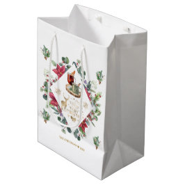 Winter Kranz Script wünschen Ihnen ein frohes Weih Mittlere Geschenktüte