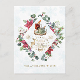 Winter Kranz Script wünschen Ihnen ein frohes Weih Postkarte