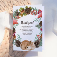 Winter Kranz Woodland Deer Baby Dusche Vielen Dank