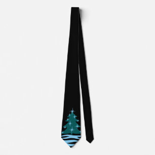 Winter Krawatte Blaue Weihnachtsbaum Festliche Fei