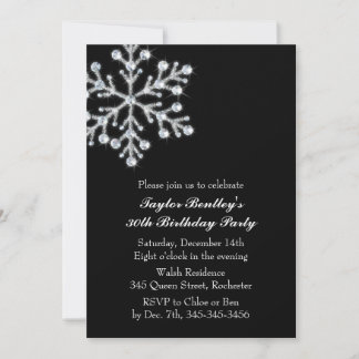 Winter Kristallfest Geburtstagsparty Einladung sch