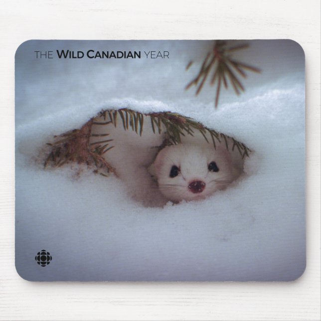 Winter - Kurz-geschliffenes Weasel Mousepad (Vorne)