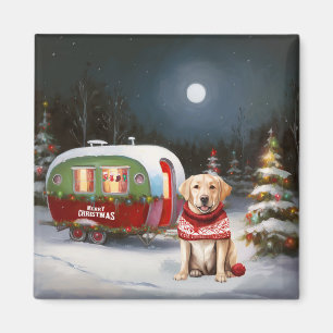 Winter Labrador Caravan Weihnachtsabenteuer Magnet