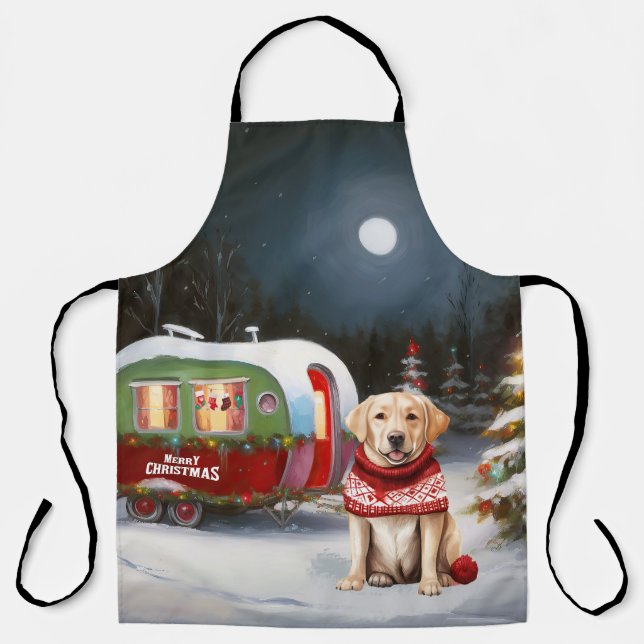 Winter Labrador Caravan Weihnachtsabenteuer Schürze (Vorderseite)