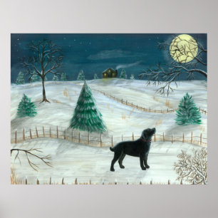 Winter Labrador Poster