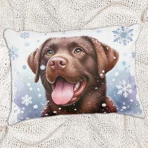 Winter Labrador Retriever Puppy Doliday Zierkissen