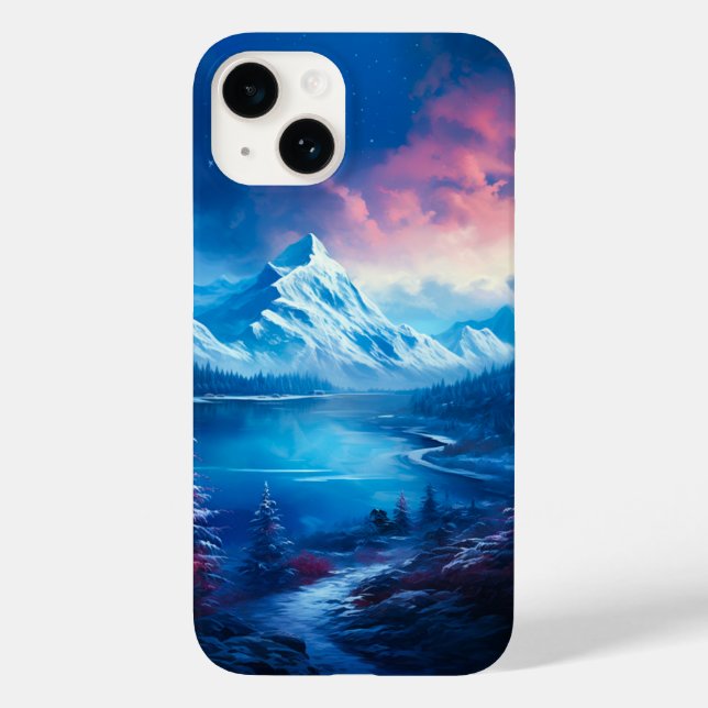 Winter Lake Illustration Case-Mate iPhone Hülle (Rückseite)