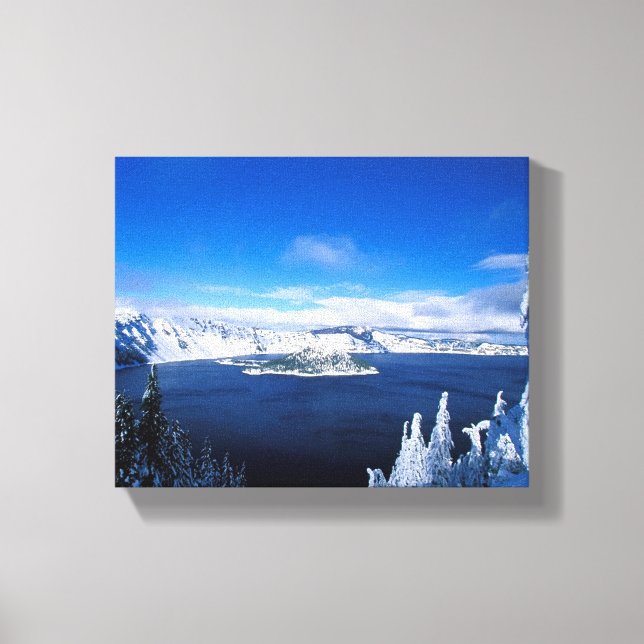 Winter Lake Wrapped Canvas Leinwanddruck (Vorderseite)