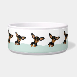 Winter landscape dachshund silhouette pet bowl napf