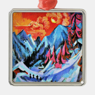 Winter Landscape in Moonlight by Ernst Kirchner, Ornament Aus Metall