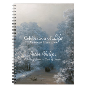 Winter Landscape Memorial Guest Book Notizblock