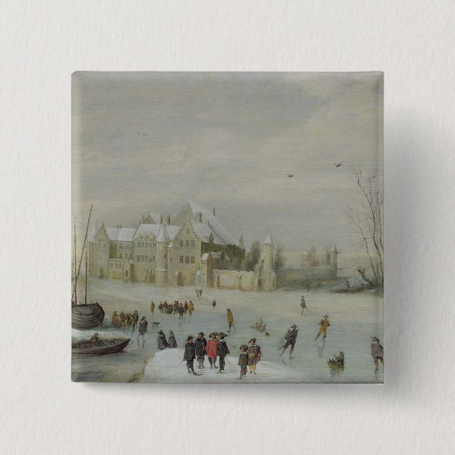 Winter-Landschaft 2 Button (Vorderseite)