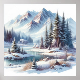 Winter Landschaft Art Poster