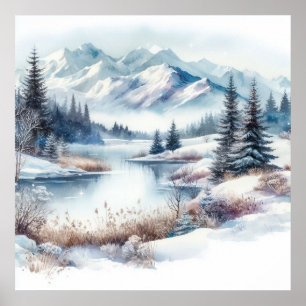 Winter Landschaft Art Poster
