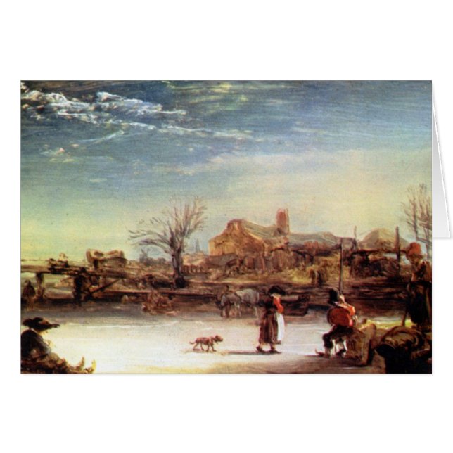 Winter-Landschaft durch Rembrandt Harmenszoon van (Vorderseite (Horizontal))