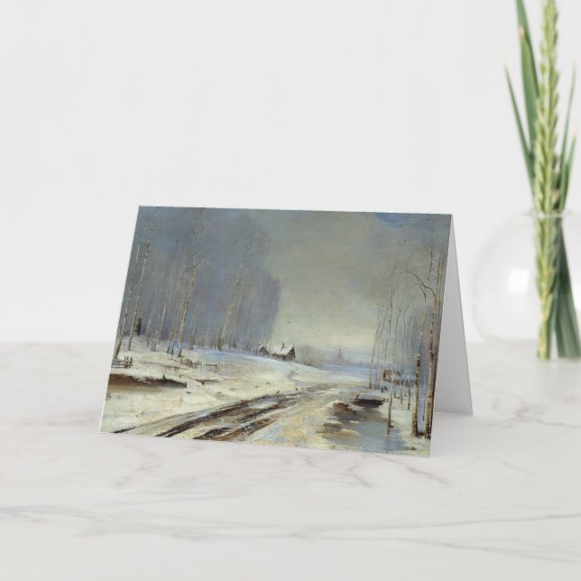 Winter-Landschaft Feiertagskarte (Vorderseite)
