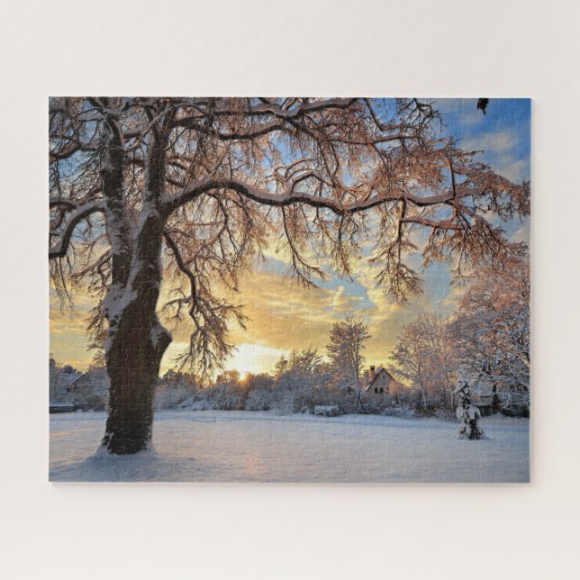 Winter-Landschaft in Lettland Puzzle (Horizontal)
