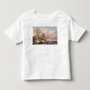 Winter-Landschaft mit einem Schloss Kleinkind T-shirt