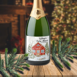 Winter Landschaft Red House Kinderdusche