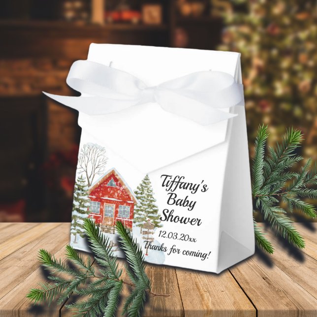 Winter Landschaft Red House Kinderdusche Geschenkschachtel (Von Creator hochgeladen)