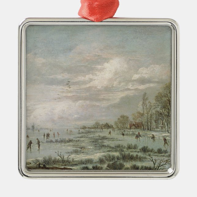 Winter-Landschaft Silbernes Ornament (Vorne)