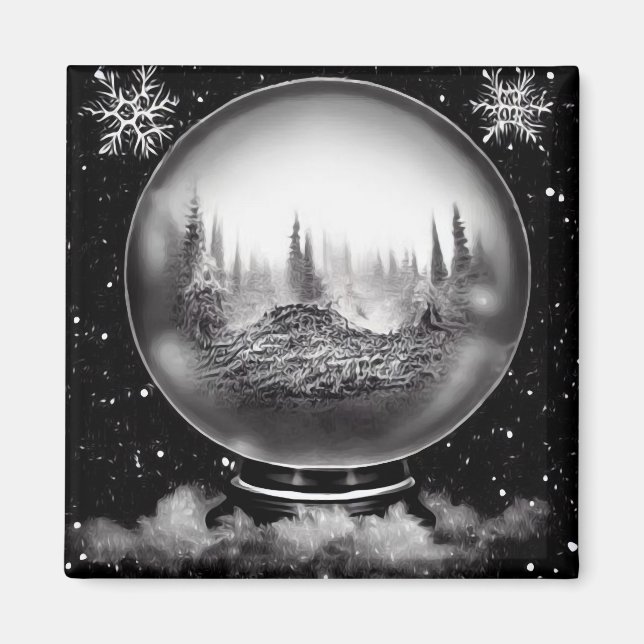 Winter Landschaftsglobe Magnet (Vorne)