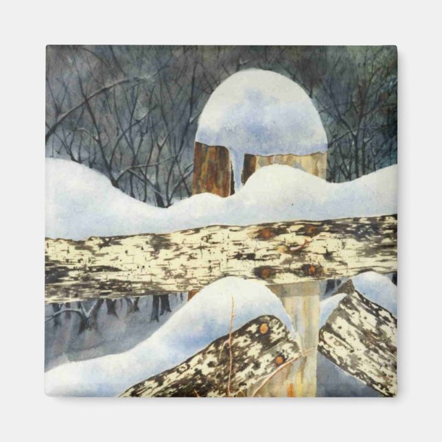 Winter Landschaftsmagnet Magnet (Vorne)