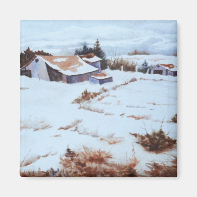Winter Landschaftsmagnet Magnet (Vorne)
