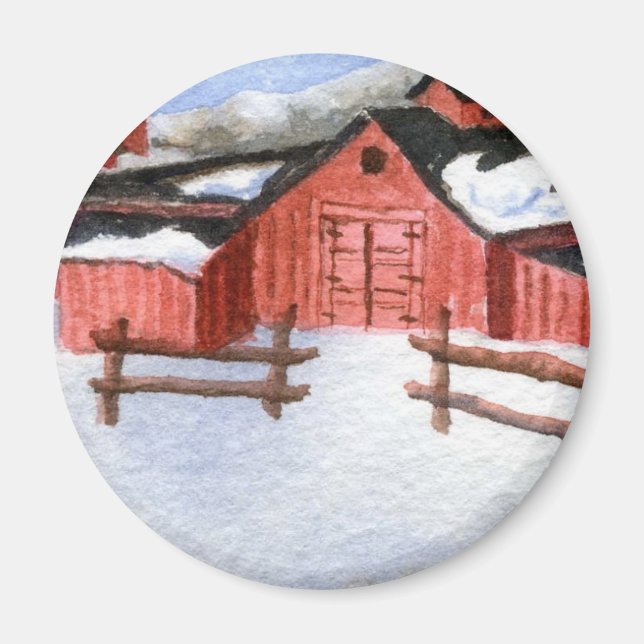 Winter Landschaftsmagnet Magnet (Vorne)