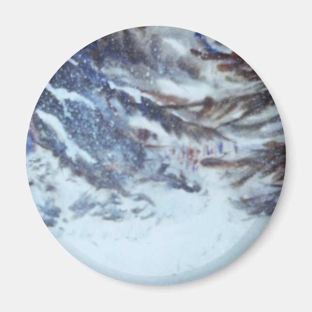 Winter Landschaftsmagnet Magnet (Vorne)