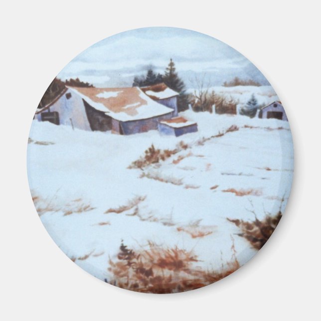 Winter Landschaftsmagnet Magnet (Vorne)