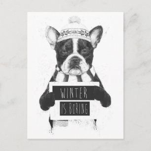 Winter langweilig postkarte