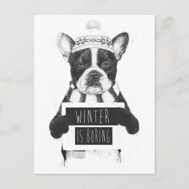 Winter langweilig postkarte (Vorderseite)