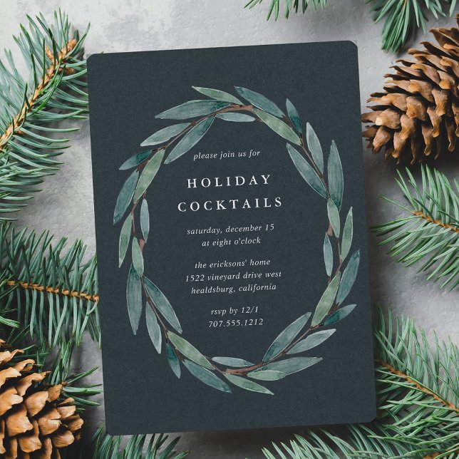 Winter Laurel | Holiday Cocktail Party Einladung (Von Creator hochgeladen)