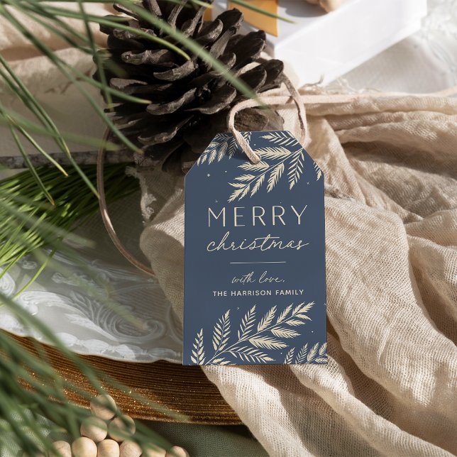 Winter Laurel | Personalisiert Frohe Weihnachten Geschenkanhänger (Von Creator hochgeladen)