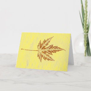 "Winter Leaf #4 On Yellow" - Country Grußkarte Karte