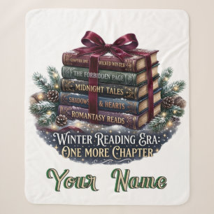 Winter-Lesezeit-Buchstapel-Geschenk-Zitat Sherpadecke