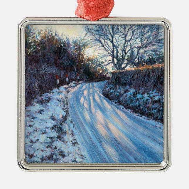 Winter-Licht Silbernes Ornament (Vorne)