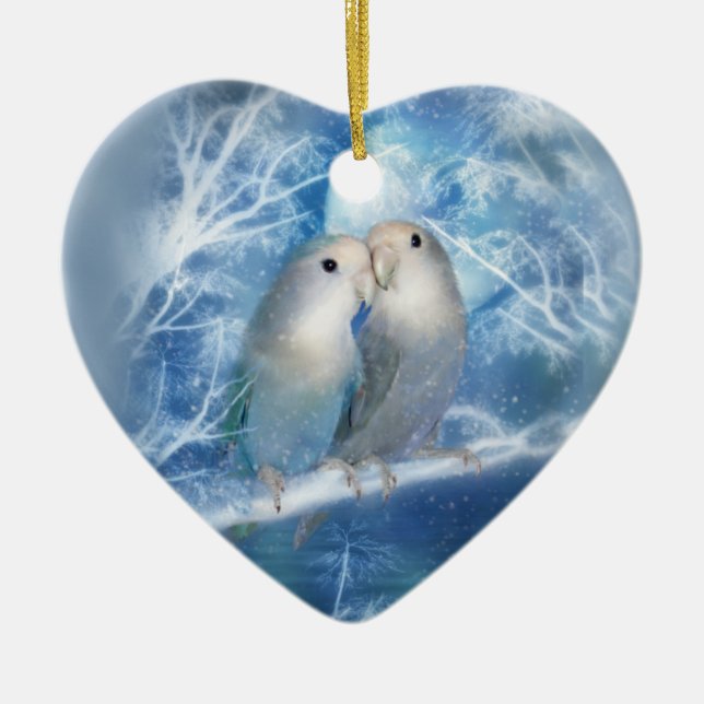 Winter-Liebe-Herz-Verzierung Keramikornament (Vorne)