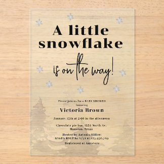 Winter Little Snowflake Baby Shower Acryleinladungen