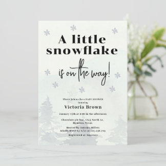 Winter Little Snowflake Baby Shower Invitation Einladung