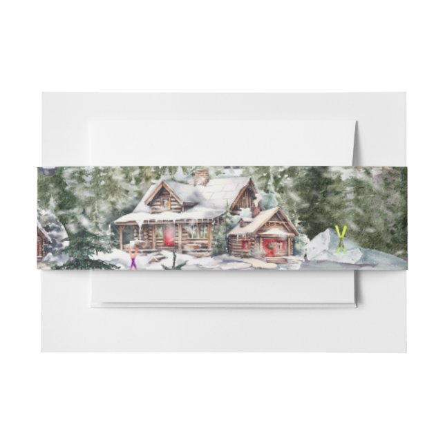 Winter Lodge im Gebirgsband Einladungsbanderole (Vorderseite Beispiel)